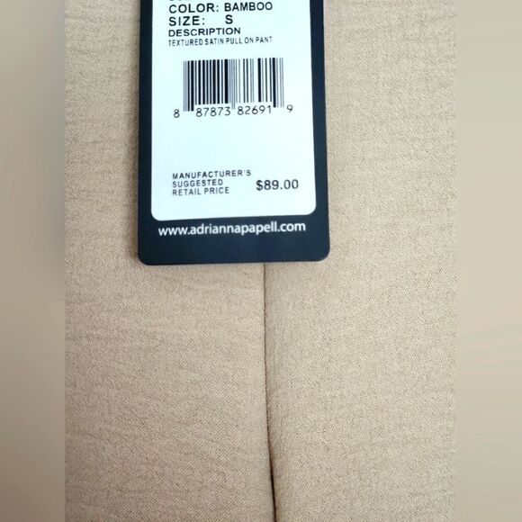 ADRIANNA PAPELL WOMEN'S  SUMMER IVORY COLOR SIZE S VERY COMFORT PANTS. - Picture 3 of 3